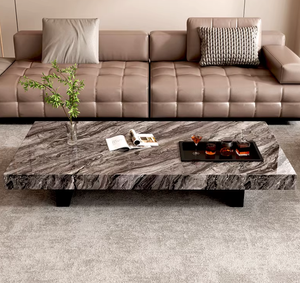 Nuovo Tavolino da Caffè di Lusso Moderno con Design <span class=keywords><strong>Quadrato</strong></span>, Struttura <span class=keywords><strong>in</strong></span> <span class=keywords><strong>Legno</strong></span> e Piano <span class=keywords><strong>in</strong></span> Marmo BTCT009 per Soggiorno o Appartamento - Product Image 4