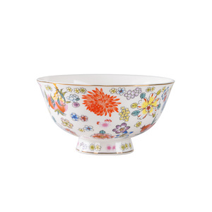 Juego de Platos Hondos de Porcelana <span class=keywords><strong>Esmaltada</strong></span> Advanced Sense Palace con Diseño de Plantas, Aptos para Microondas, para Sopa, Arroz, Fideos, <span class=keywords><strong>Vajilla</strong></span> para el Hogar - Product Image 5