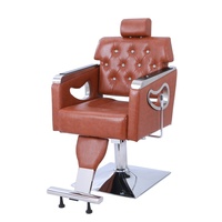 Fauteuil de Barbier de Luxe en Cuir PU, Pompe Hydraulique Robuste, Rotation à 360 Degrés, Design Contemporain pour Salon Commercial