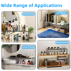 Nouveaux organisateurs d'étagères de placard réglables en hauteur, extensibles et extensibles, étagères de comptoir de cuisine, supports à épices empilables pour garde-manger - Product Image 3