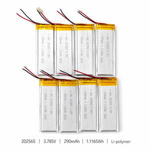 Batterie Li-polymère ultra-mince 202565 3.85V 290mAh avec connecteur filaire, cellule rechargeable OEM personnalisée pour appareils portables - Product Image 1