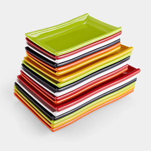 Colored Melamine <b>Plates</b> Rectangle BPA Free Hotel Food Party Dishes - Product Image 2