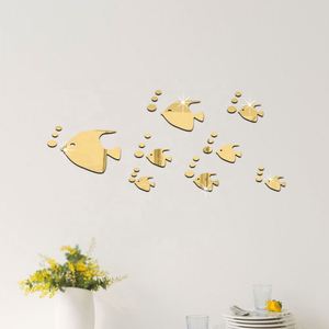 Nouvel autocollant mural 3D amovible en forme de poissons marins, effet miroir, décalcomanie DIY pour la décoration intérieure - Product Image 2