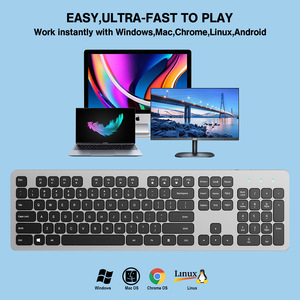 ขายร้อนกรรไกรเท้าเงียบ2.4กิกะเฮิร์ตซ์104คีย์บางพิเศษกันน้ำปลั๊กแอนด์เพลย์คีย์บอร์ดสำนักงาน - Product Image 3