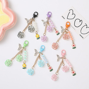 Mengda Ins Japanese Rose Flower Resin Camellia Alloy <strong>Door</strong> <strong>Knob</strong> <strong>Car</strong> Keychain USB Flash Drive Pendant - Product Image 3