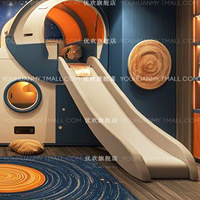 Lit superposé pour enfants haut de gamme, minimaliste, à thème spatial, motif ciel étoilé, lit parent-enfant, lit multifonctionnel en bois massif