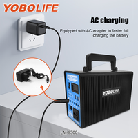 Générateur solaire portable Yobolife 300W pour la maison, le camping, kit d'énergie solaire de charge mobile 12V, alimentation électrique 220V AC, système solaire DC