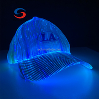 Cappello LED in Fibra Ottica con Logo Personalizzato - Berretto Luminoso Ricaricabile USB per Eventi e Feste