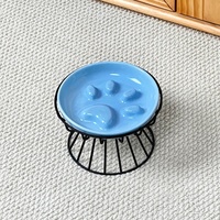 Gamelle surélevée minimaliste à rayures patte de chat pour alimentation lente anti-étouffement pour chiens et chats