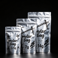 Sachets Mylar Ziplock Personnalisés Anti-Odeur pour Emballage Alimentaire, Bonbons, Fleurs, 3.5, 8ème, 28, 1oz, avec Boîtes