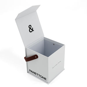 Boîtes à biscuits de luxe au design personnalisé emballage de cadeau de boulangerie en papier boîtes d'aliments à emporter avec poignées en cuir - Product Image 3