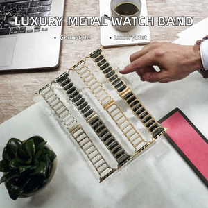 Bracelet de montre de luxe sportif en acier avec diamants et pierres précieuses pour femme, largeur de bracelet 22 mm, compatible avec la plupart des montres - Product Image 2