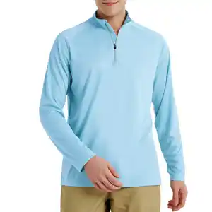 100% Polyester Interlock Fabric Long Sleeve 1/4 Zip Pullover For Golf 50 Quarter Zip Shirt
