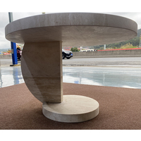 Table basse en travertin blanc moderne sur mesure KINGS-WING pour la maison, design de meubles en pierre pour salon, table basse en marbre