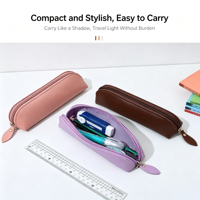 Trousse à crayons en cuir PU imprimée UV Boying, organiseur de bureau tendance, pochette rétro pour stylos, porte-stylos zippé 20 cm, pour bureau, étudiants, école