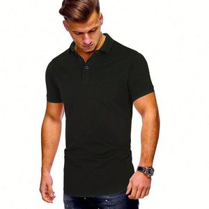 Men's Summer Business Casual Lapel Print Short Sleeve for Shirt Embroidered Knitted Anti-Wrinkle - Product Image 4