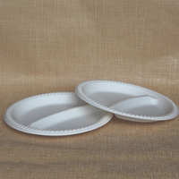 Assiette alimentaire jetable ronde biodégradable en amidon de maïs à 2 compartiments de 8 pouces pour la restauration en gros