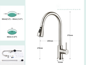 Modern Luxury Single Hole 304 SS Pull Down Kitchenand bathroom Faucet Pull Out - Product Image 3