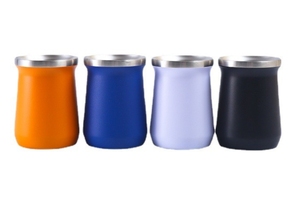 2025 European Style Custom Print 260ml Tea Cup Coffee Mug Stainless Steel Gourd Shape <strong>Matai</strong> Tea Cups Set With Straw - Product Image 5