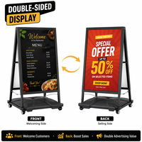 Stand Poster A-Frame Lipat Portabel Anti Air dari Aluminium Alloy, Laris Manis, untuk Trotoar dan Halaman Depan, Logo Custom, Tahan Angin