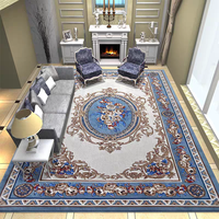Tapis européen en laine de Nouvelle-Zélande épais de style Aubusson, à motifs floraux bleus, fait à la main, 2x3m, pour salon, chambre à coucher, Dubaï, Royaume-Uni
