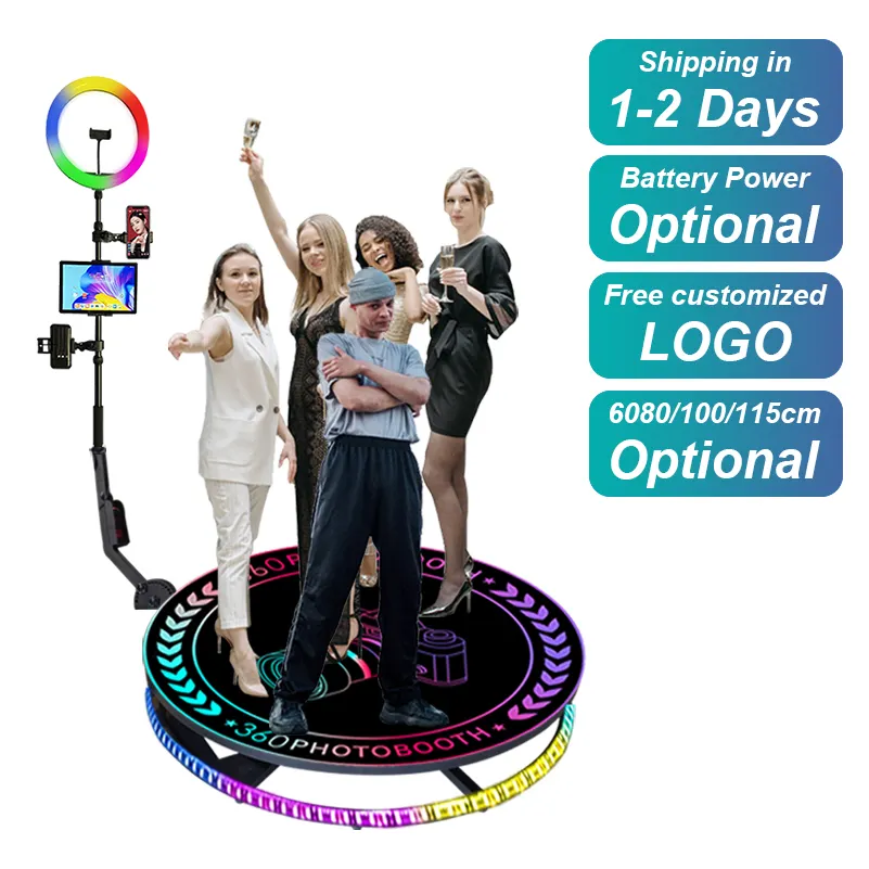 Neue tragbare 360 Spinner Grad Plattform Business Video Photo Booth Kamera Verkaufs automat Hochzeit 360 Photo Booth