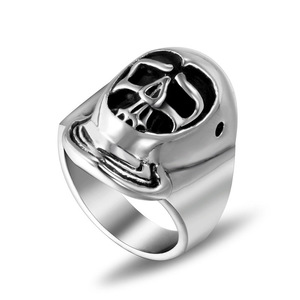 Skull <b>Titanium</b> Steel <b>Ring</b> For Men Wide Index Finger Retro Jewelry SA407 - Product Image 1