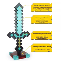 Ensemble de lampes de nuit LED inspirées des jeux, lampe torche épée et bloc de minerai pour la décoration de chambre d'enfant