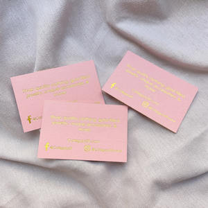 Cartes de visite personnalisées avec estampage à chaud double face en or avec bordure dorée, papier texturé rose de qualité supérieure, cartes de visite pour la marque - Product Image 5