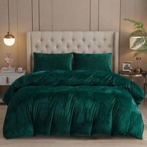 Set <span class=keywords><strong>Copripiumino</strong></span> in Velluto Cristallo Bicolore, Kit Biancheria da Letto in Velluto Cristallo <span class=keywords><strong>Tinta</strong></span> <span class=keywords><strong>Unita</strong></span>, Copriletto Caldo e Confortevole - Product Image 5