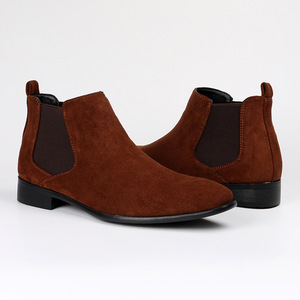 Botas <span class=keywords><strong>Chelsea</strong></span> de cabeza cuadrada para hombre, botas cortas de moda con tacones, zapatos casuales versátiles con características de aumento de altura - Product Image 4