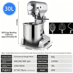 Mélangeur à crème électrique durable, mélangeur alimentaire planétaire multifonctionnel, pétrin commercial pour boulangerie et restauration - Product Image 6