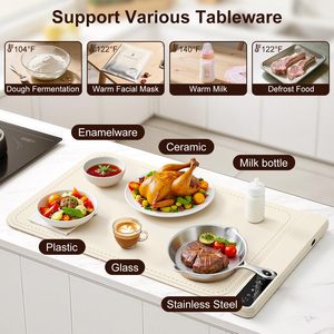 Plaque chauffante carrée en silicone souple pour la maison, avec contrôle de température réglable, design portable, silicone résistant aux taches - Product Image 5