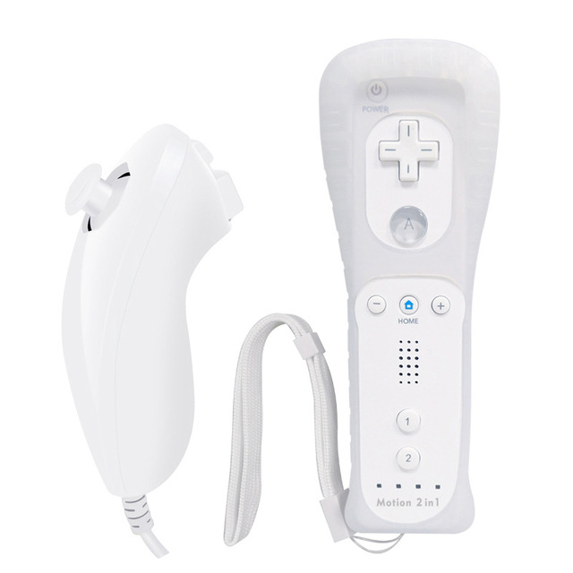 Gel case Left and Right Wireless Controller With Nunchucks Built in Motion Plus Remote Controllers Compatible for Wii and Wii U