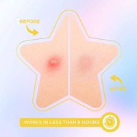 Patchs anti-acné en forme d'étoile colorés, 32 unités par boîte, avec étui en plastique et miroir