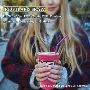 5 Pieces/Set Reusable Silicone Straws Set Extra Long Flexible Straws Bar Accessories