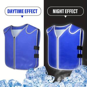 Жилет с охлаждением льда, синий, охлаждающий, безопасный жилет, регулируемый, охлаждающий жилет, двигатель для предотвращения теплового удара, шесть больших карманов со льдом - Product Image 6