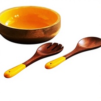 Set Peralatan Sajian Salad Modern Berlapis Resin Aksesoris Unik Ramah Lingkungan Aman untuk Mesin Cuci Piring 11 Inci Warna Kustom Buatan Rumah Dapur