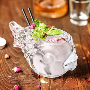 แก้วค็อกเทลรูปปลาสร้างสรรค์ แก้วทิกิปลาปักเป้าใส แก้วดื่มรูปสัตว์ 3 มิติ สำหรับร้านอาหารอาหารทะเล - Product Image 4