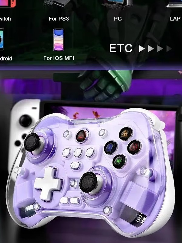 Z01X Transparent Wireless Game Controller - 6-Axis Motion Sensor