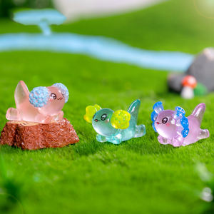 मिनी राल एक्सोलॉल लाक्षणिक रेसिन जानवरों को गहरे चमकदार आकर्षण आभूषण में चमक आकर्षण आभूषण में चमक रहा है - Product Image 5