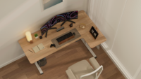 Bureau d'ordinateur en forme de L de coin de levage électrique personnalisé pour le bureau