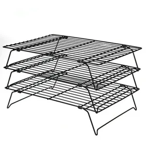 40cm x 25cm שלוש שכבות מקופל אופים מתלה לחם עוגיות מאפה ללא מקל עוגת מדף מאפיית קירור מדף - Product Image 1