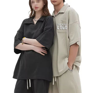 Camiseta de Verano Informal Holgada y Transpirable con Solapa, Bolsillo Lavado, Logotipo Personalizado, Hombros Caídos, Camiseta Extra Grande para Hombre - Product Image 5