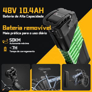Vélo électrique pliable F6pro-s du stock Brésil, 900W, 5 vitesses, VTT électrique, batterie lithium 48V, pneus larges pliables 20 pouces - Product Image 2