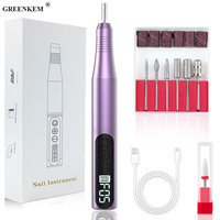 Kit de ponceuse à ongles électrique portable 3 couleurs 45000 tr/min, machine à polir les ongles, stylo polisseur pour cuticules, vente en gros