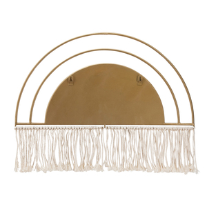 Specchio da parete ad arco in stile boho chic con frange decorative per camera da letto, bagno o dormitorio. - Product Image 2