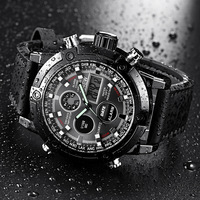 Montre Homme Tendance Marque Personnalisée Montre Analogique Numérique en Acier Cuir à Quartz pour Hommes