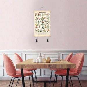 Impresión de Arte de pared botánica, rollo de <span class=keywords><strong>madera</strong></span> maciza, arte de pared, póster de flores silvestres <span class=keywords><strong>Vintage</strong></span>, pintura decorativa para sala de estar - Product Image 3