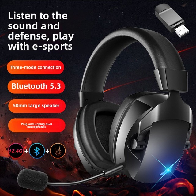 Cross-Border 2.4g Dual-Mode E-Sports Gaming Headset Dynamic for Bluetooth Head-Mounted Wireless Microphone AAC Encoded Ps5 P9
